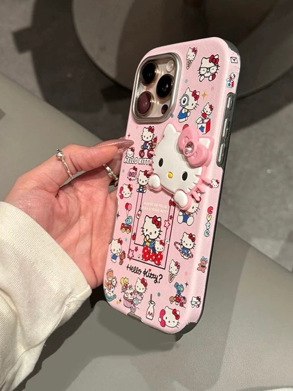 Decorative Kitty Phone Case with Lanyard