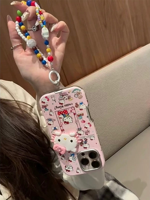 Decorative Kitty Phone Case with Lanyard
