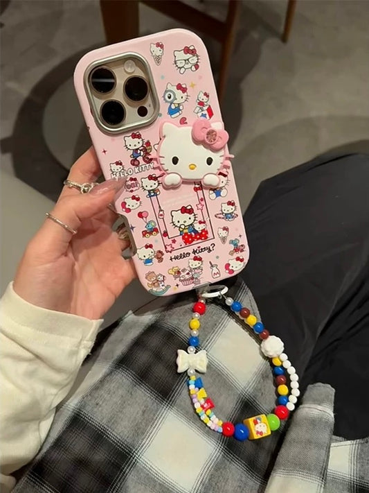 Decorative Kitty Phone Case with Lanyard