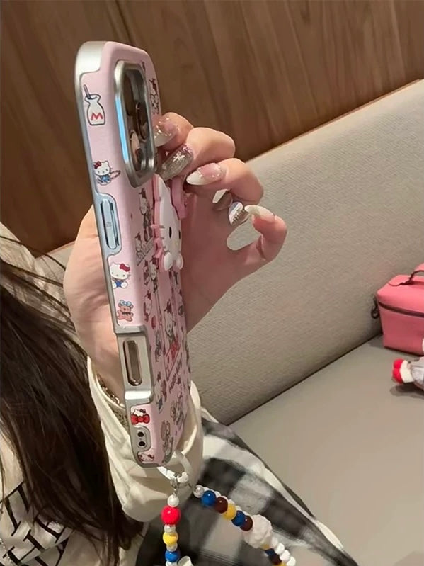 Decorative Kitty Phone Case with Lanyard