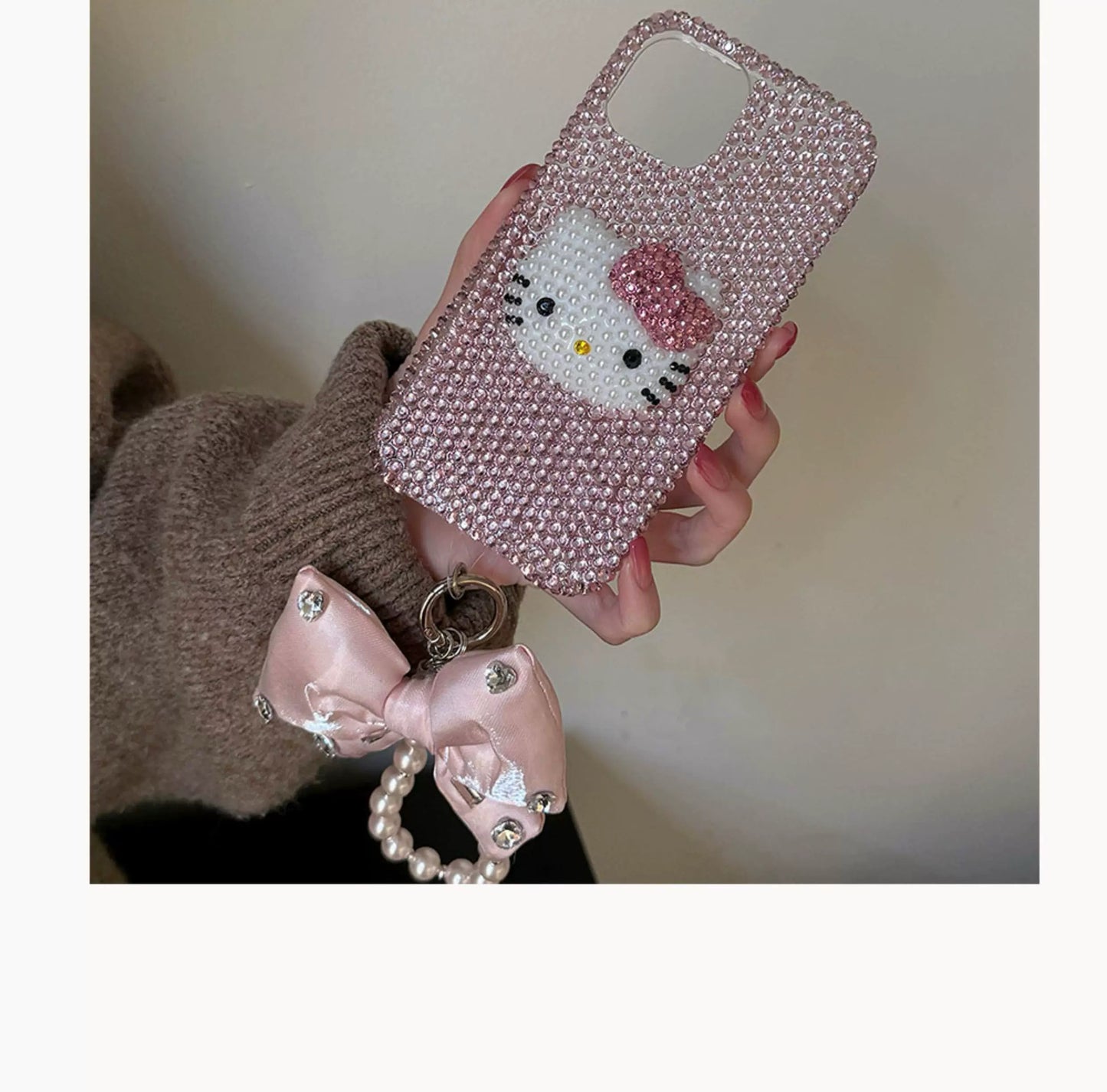 Diamond Bowknot Phone Case with Lanyard